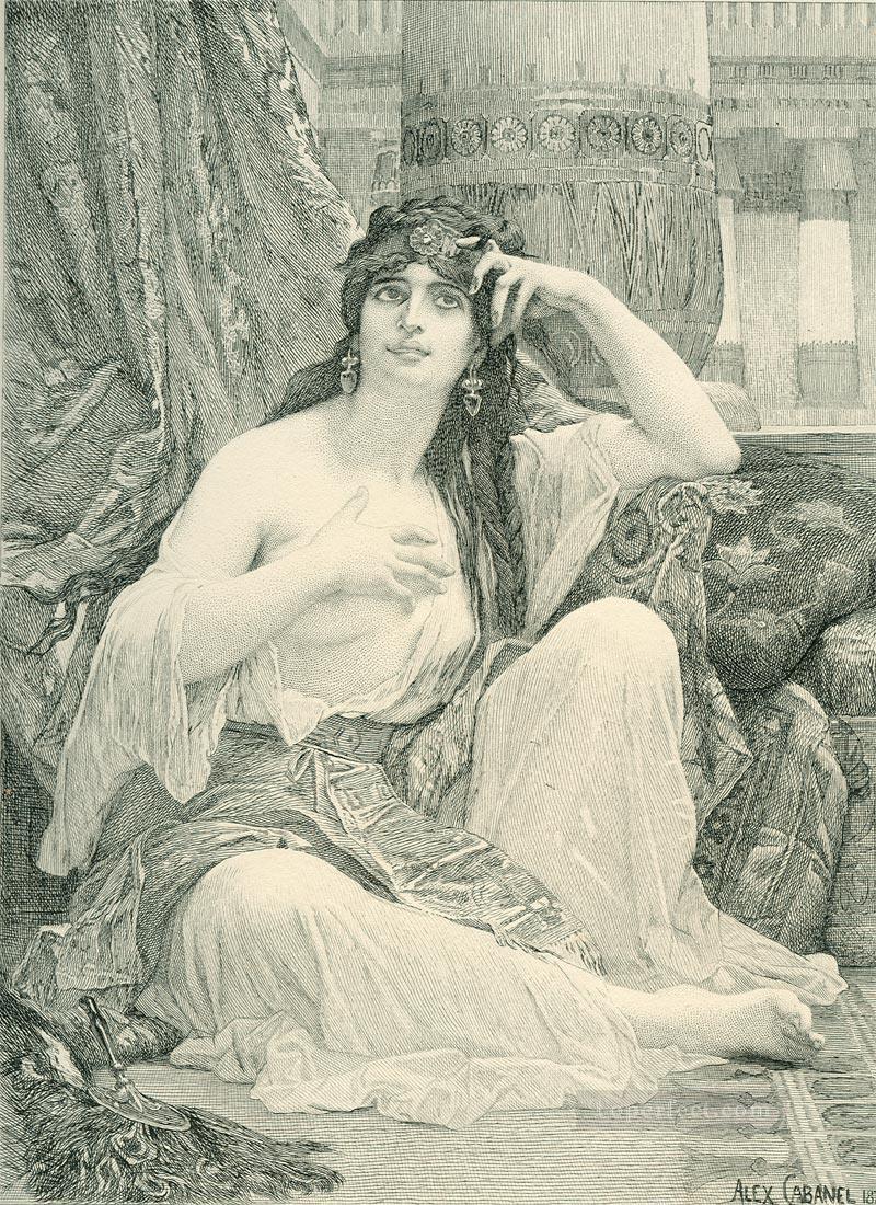 The Sulamite engraving Academicism Alexandre Cabanel Oil Paintings